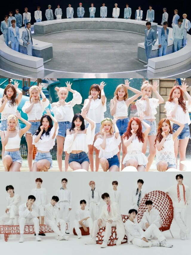 Imagem dos grupos de kpop NCT, WJSN e Seventeen